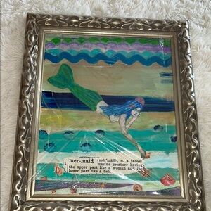 Mermaid Art Print in Gold Frame